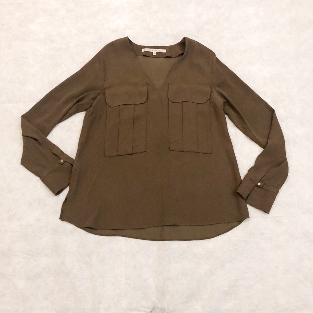Rachel Roy Pocket Front V-Neck Blouse
